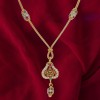 Traditional God Mugappu Gold Chain with White Purple Green Stones